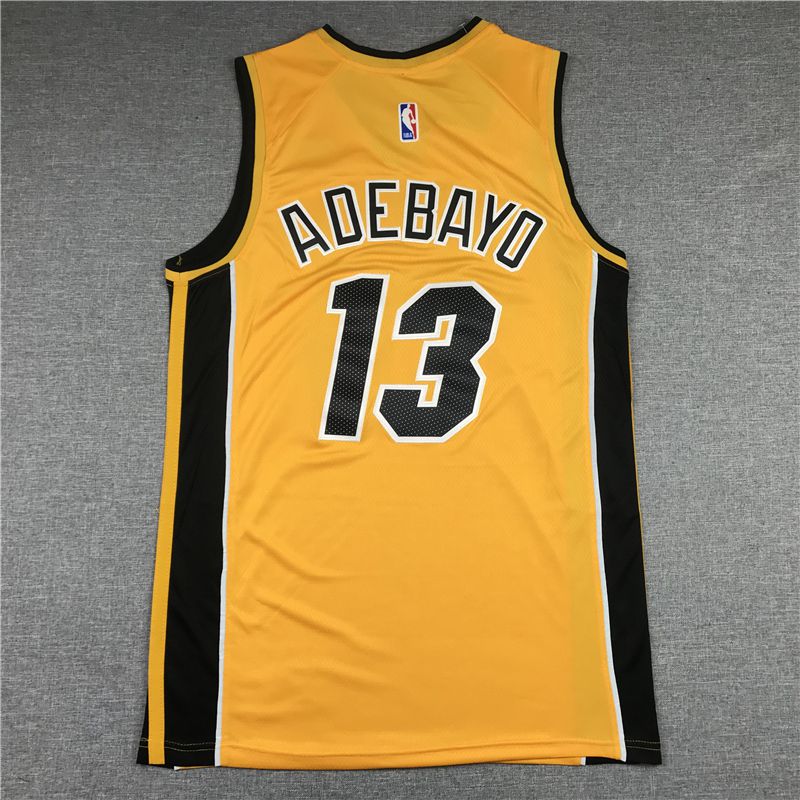 Men Miami Heat #13 Adebayo Yellow Award Edition 2021 Nike Game NBA Jersey